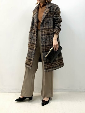 「piccin」｜「アイテム（チェスターコート）」を使った、PICCIN PRESSさん（レディース・164cm）の秋コーディネート