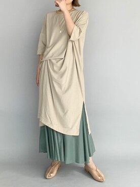 ワンピース ドレスを使った モスグリーン の人気ファッションコーディネート Wear