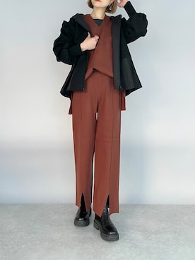 「ブラウン×ブラック」｜PICCIN PRESSさん（レディース・164cm）の冬コーディネート