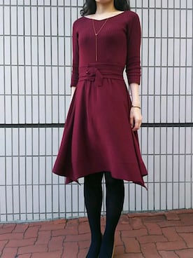 「JUSGLITTY（ジャスグリッティー）のアイテム（ワンピース）」を使った、misaさん（レディース・168cm）の冬コーディネート