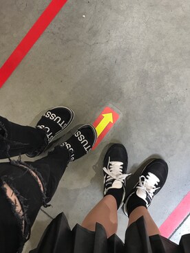 「Saucony（サッカニー）のアイテム（スニーカー、ブラック系）」を使った、maさん（レディース・158cm）の春コーディネート