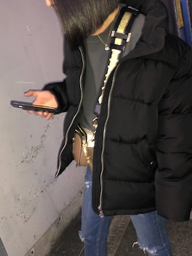 「H&M DIVIDED（エイチアンドエム　ディヴァイデッド）のアイテム（ダウンジャケット/コート）」を使った、maさん（レディース・158cm）の春コーディネート