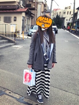 「通勤コーデ」｜「アイテム（モッズコート）」を使った、dotniniさん（レディース・165cm）の秋コーディネート