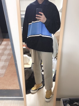 「JULIEN DAVID（ジュリエンデビッド）のアイテム」を使った、何夕さん（メンズ・182cm）の春コーディネート