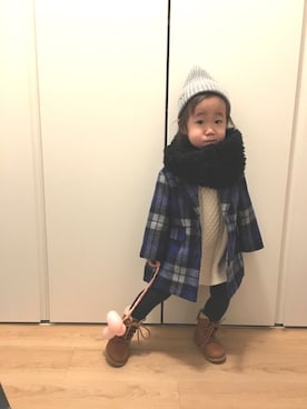 「アイテム（チェスターコート）」を使った、K☻M さん（キッズ・90cm）の冬コーディネート