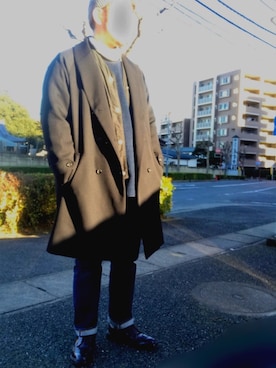 「リーバイス」｜「アイテム（ノーカラージャケット）」を使った、orihciさん（メンズ・169cm）の冬コーディネート