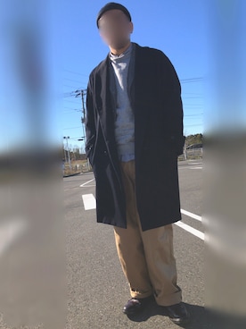 「Graphpaper（グラフペーパー）のアイテム（チノパンツ）」を使った、orihciさん（メンズ・169cm）の冬コーディネート