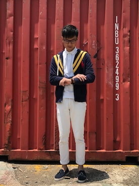 「Ralph Lauren」｜「アイテム（その他アウター）」を使った、Rickyさん（メンズ・185cm）の春コーディネート
