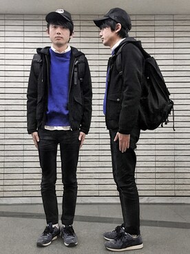 「TOPMAN（トップマン）のアイテム（ブルゾン）」を使った、エーデルワイス門田樹さん（メンズ・168cm）の冬コーディネート