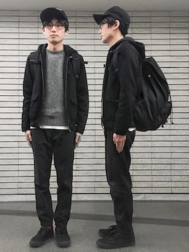 「TOPMAN（トップマン）のアイテム（ブルゾン）」を使った、エーデルワイス門田樹さん（メンズ・168cm）の冬コーディネート