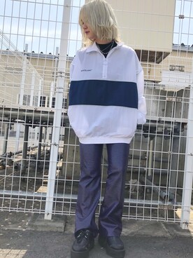 「whiteland」｜「アイテム（ブルゾン）」を使った、yunaさん（レディース・155cm）の春コーディネート