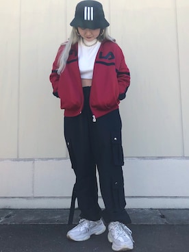 「L.H.P（エルエイチピー）のアイテム（カーゴパンツ）」を使った、yunaさん（レディース・155cm）の春コーディネート