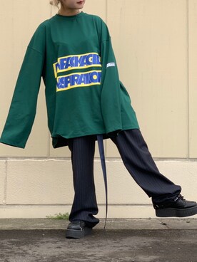 「YOUSER（ユーザー）のアイテム」を使った、yunaさん（レディース・155cm）の春コーディネート