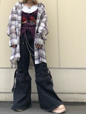 「Chica（チカ）のアイテム」を使った、yunaさん（レディース・155cm）の春コーディネート