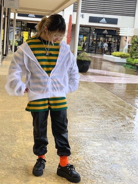 「WHITELAND（ホワイトランド）のアイテム（ブルゾン）」を使った、yunaさん（レディース・155cm）の春コーディネート