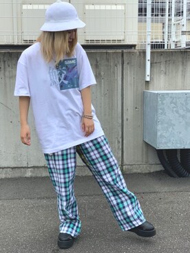 「LONELY/論理（ロンリー）のアイテム」を使った、yunaさん（レディース・155cm）の夏コーディネート