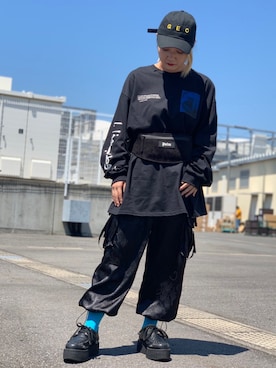 「GEO（ジェオ）のアイテム」を使った、yunaさん（レディース・155cm）の夏コーディネート