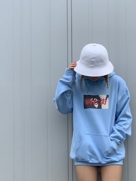 「LONELY/論理（ロンリー）のアイテム」を使った、yunaさん（レディース・155cm）の夏コーディネート