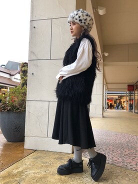 「Chica（チカ）のアイテム」を使った、yunaさん（レディース・155cm）の冬コーディネート