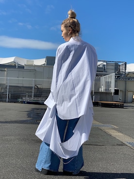 「L.H.P（エルエイチピー）のアイテム（デニムパンツ）」を使った、yunaさん（レディース・155cm）の冬コーディネート