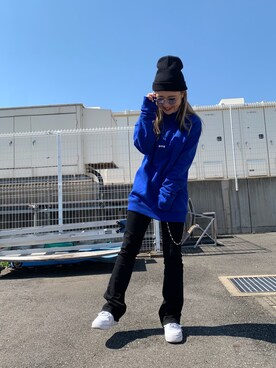 「MSGM（エムエスジーエム）のアイテム（スウェット）」を使った、yunaさん（レディース・155cm）の春コーディネート