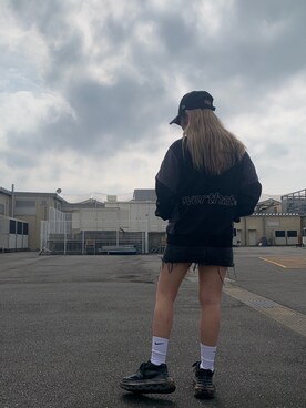 「thisisneverthat（ディスイズネバーザット）のアイテム（ジャケット/アウター）」を使った、yunaさん（レディース・155cm）の夏コーディネート