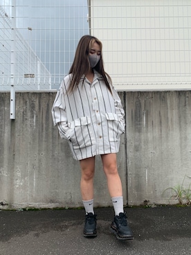 「WHITELAND（ホワイトランド）のWHITELAND/ホワイトランド/リネンシャツ（シャツ/ブラウス）」を使った、yunaさん（レディース・155cm）の夏コーディネート