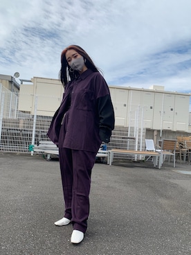 「DANKE SCHON（ダンケシェーン）のDankeSchon/ダンケシェーン/パネルウールパンツ（その他パンツ）」を使った、yunaさん（レディース・155cm）の秋コーディネート