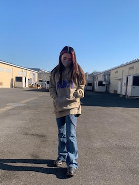 「ROKIT（ロキット）のアイテム（トップス）」を使った、yunaさん（レディース・155cm）の冬コーディネート