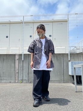 「FLAGSTUFF（フラグスタフ）のアイテム」を使った、yunaさん（レディース・155cm）の春コーディネート