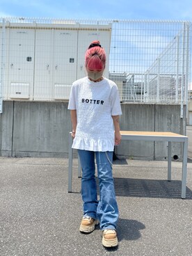 「BOTTER（ボッター）のアイテム」を使った、yunaさん（レディース・155cm）の夏コーディネート