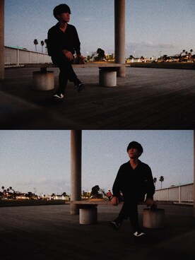 「WEGO（ウィゴー）のアイテム（シャツ/ブラウス、ブラック系）」を使った、美紅さん（レディース・162cm）の秋コーディネート