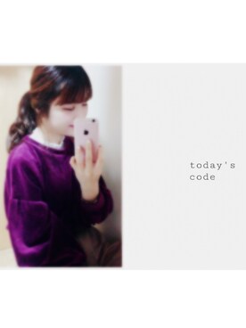 「GU（ジーユー）のアイテム（スウェット、パープル系）」を使った、美紅さん（レディース・162cm）の秋コーディネート