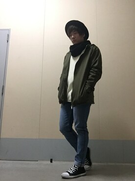 「HVC（エイチブイシー）のアイテム（その他アウター）」を使った、HVC相模原店さん（メンズ・172cm）の冬コーディネート