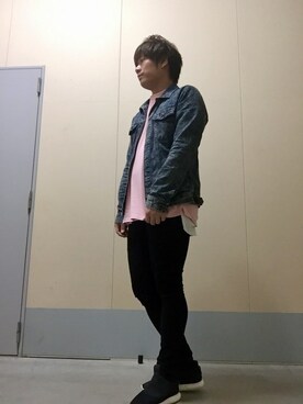 「GGD（ジージーディー）のアイテム（デニムジャケット）」を使った、HVC相模原店さん（メンズ・172cm）の春コーディネート