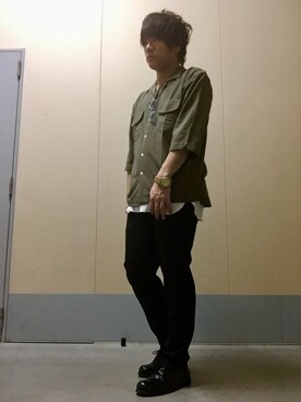 「HVC（エイチブイシー）のアイテム（トップス）」を使った、HVC相模原店さん（メンズ・172cm）の春コーディネート