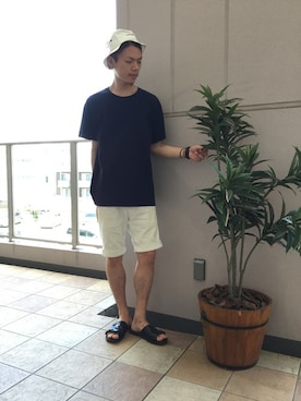 「アイテム（サンダル）」を使った、HVC相模原店さん（メンズ・185cm）の夏コーディネート