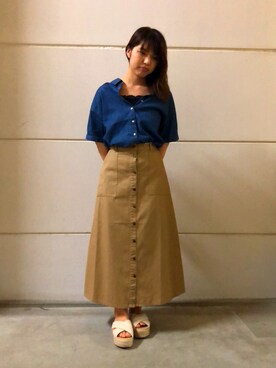 「HVC（エイチブイシー）のアイテム」を使った、HVC相模原店さん（レディース・158cm）の春コーディネート