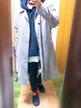 「UNIQLO（ユニクロ）のスウェットプルパーカ（長袖）（パーカー、グレー系）」を使った、だぃすけさん（メンズ・170cm）の秋コーディネート