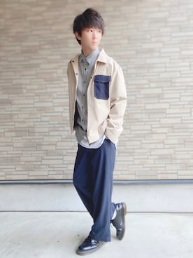 「チェックシャツ」｜「アイテム（タンクトップ）」を使った、だぃすけさん（メンズ・170cm・20代）の春コーディネート