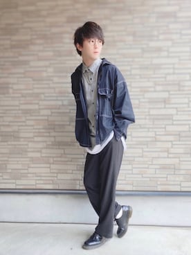 「チェックシャツ」｜「アイテム（タンクトップ）」を使った、だぃすけさん（メンズ・170cm・20代）の春コーディネート