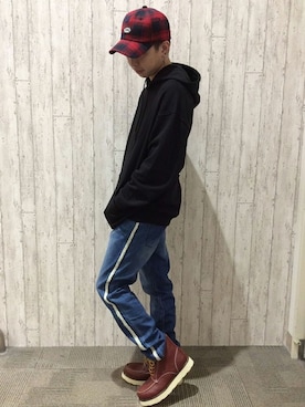 「Dickies（ディッキーズ）のアイテム（帽子）」を使った、VENCE EXCHANGE MEN'S STAFFさん（メンズ・173cm）の秋コーディネート