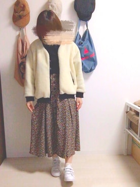 「archives（アルシーヴ）のアイテム（ブルゾン）」を使った、nzm🌻さん（レディース・152cm）の秋コーディネート