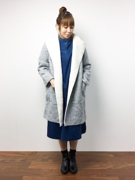「rps（アールピーエス）のアイテム（その他アウター）」を使った、SUBさん（レディース・154cm）の冬コーディネート