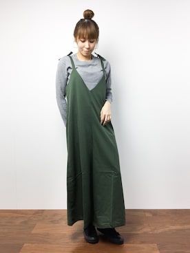 「and it_（アンドイット）のアイテム（オールインワン・サロペット）」を使った、SUBさん（レディース・154cm）の冬コーディネート