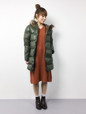 「NOMBRE IMPAIR（ノンブルアンペール）のアイテム（ダウンジャケット/コート）」を使った、SUBさん（レディース・154cm）の冬コーディネート