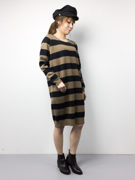 「Te chichi TERRASSE（テチチテラス）のアイテム（ワンピース/ドレス）」を使った、SUBさん（レディース・154cm）の冬コーディネート
