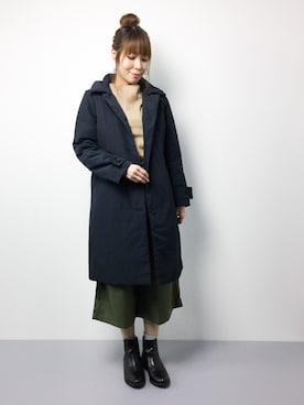 「BLISS POINT（ブリスポイント）のアイテム（その他アウター）」を使った、SUBさん（レディース・154cm）の冬コーディネート