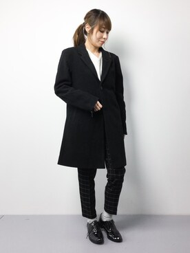 「L.H.P（エルエイチピー）のアイテム（チェスターコート）」を使った、SUBさん（レディース・154cm）の冬コーディネート