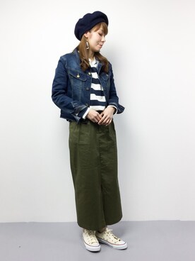「coca（coca）（コカ）のアイテム（ジャケット/アウター）」を使った、SUBさん（レディース・154cm）の冬コーディネート